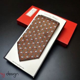 Brown silk tie